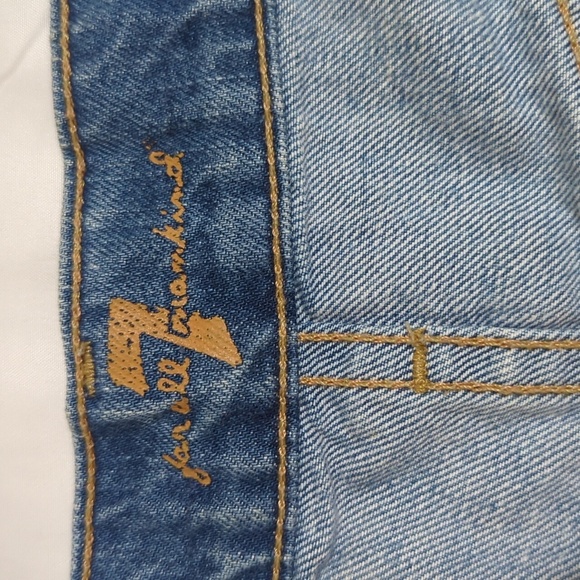 7 for All Mankind Distressed Denim Shorts, Color Blue Size 25 - Picture 14 of 15